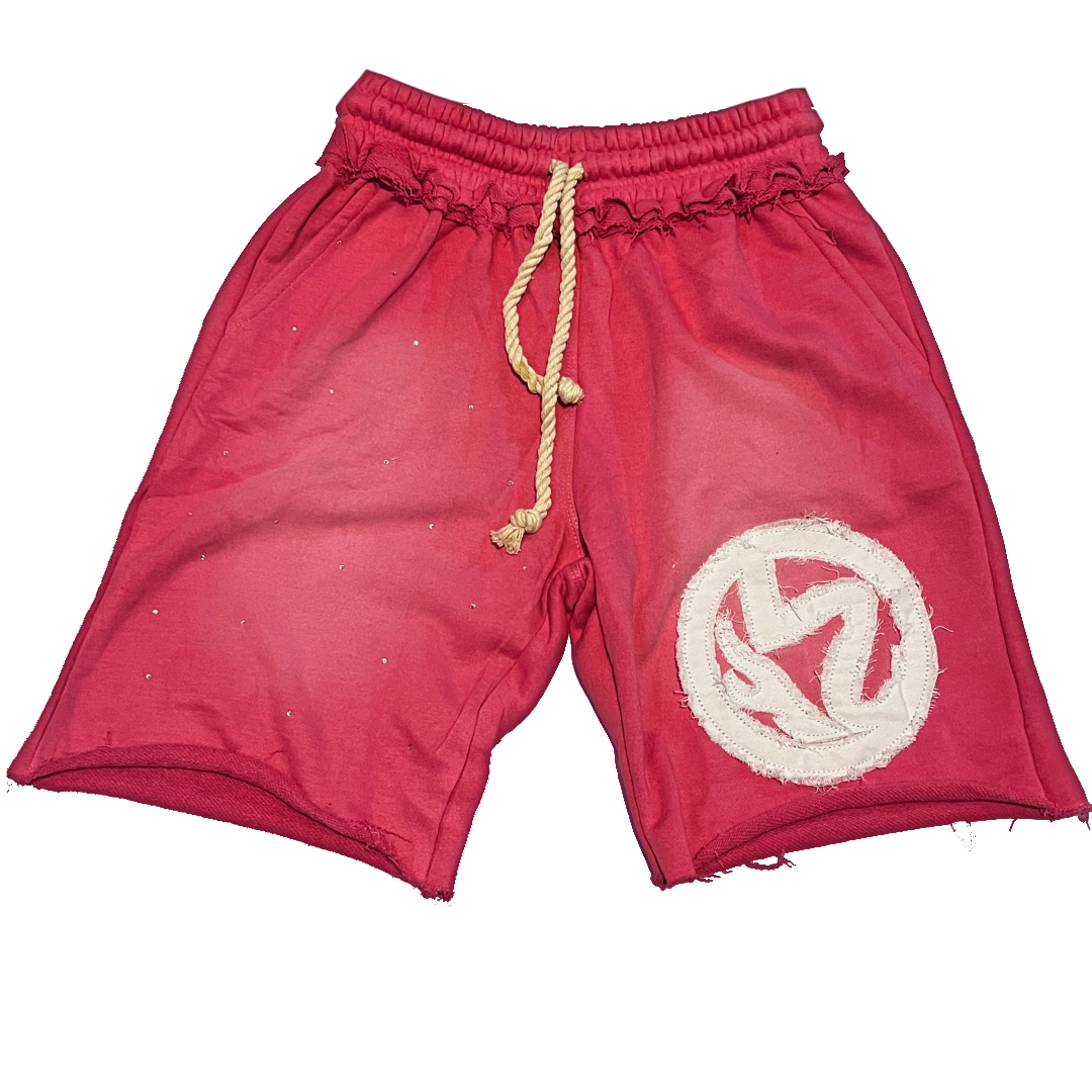 LOST STUDIOS® Distressed Sweatshorts "Heatwave Pink"